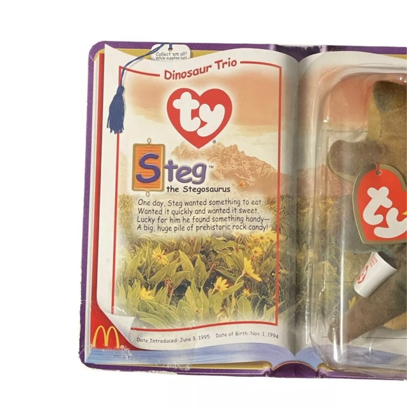 Other | Ty Beanie Mcdonalds Dinosaur Trio Steg The Stegosaurus 1994 ...